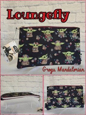 Loungefly Grogu Mandalorian Star Wars Floral Travel Pouch Bag